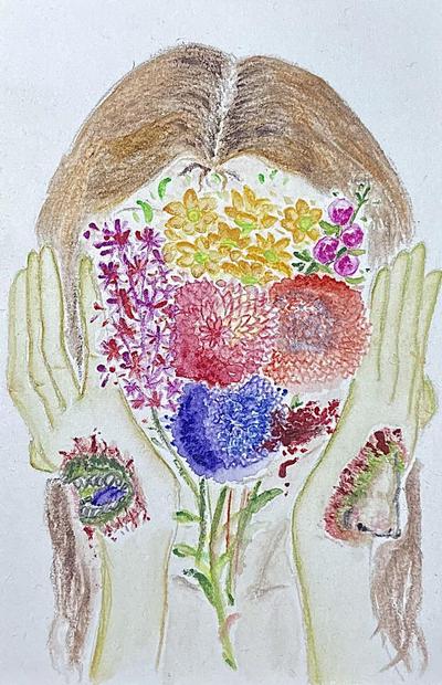 イラスト例（私の余白　花で充分）