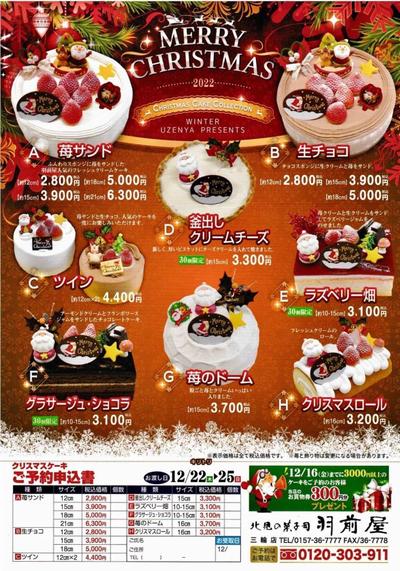 お菓子屋クリスマスケーキちらし