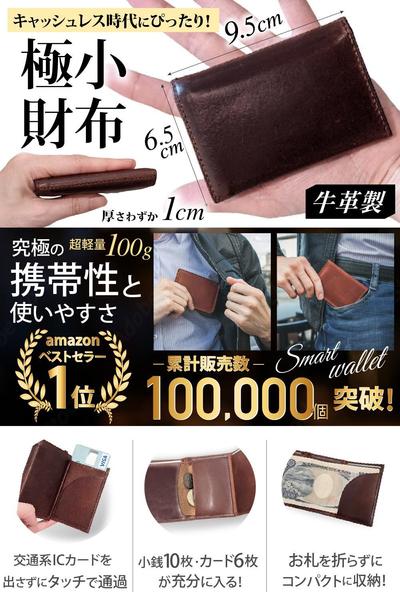 極小財布ポートフォリオ（amazon2枚め画像イメージ）