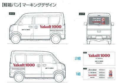 ヤクルト1000:軽箱バンマーキング：デザインました