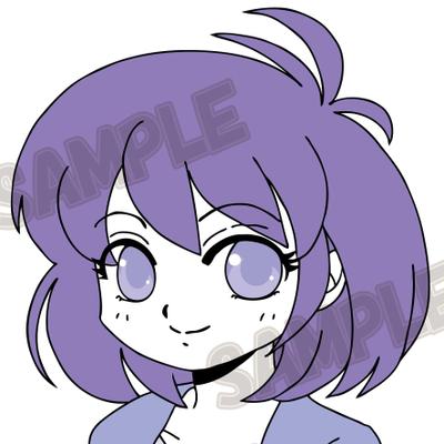 見本マンガ風人物アイコン女の子イラスト