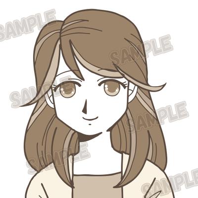 見本マンガ風人物シンプルアイコン女性イラスト