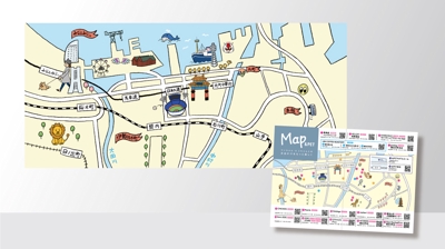 横浜の手書き地図の制作