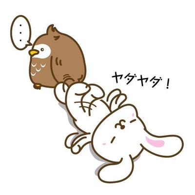 ふくろうとうさぎのキャラクター2