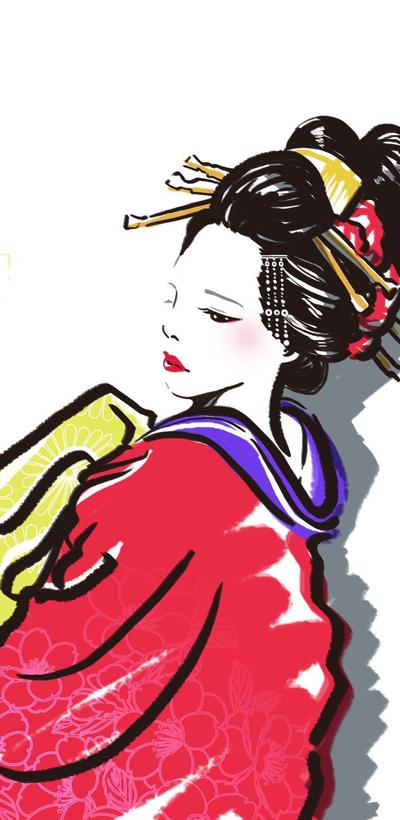 和風女性イラスト