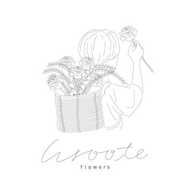 花屋「wroote」ロゴ