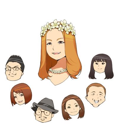 ご結婚祝いの寄せ書き用似顔絵イラスト