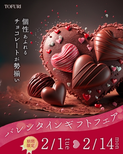 【パターンA】TOFURI百貨店のバレンタインギフトフェアのインスタグラム広告バナー（パターンA）