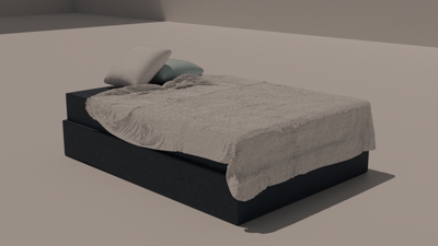 ベッドのCGモデリング