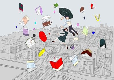 本の降る街