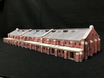 旧広島陸軍被服廠　1号棟　建築紙模型　ペーパークラフト