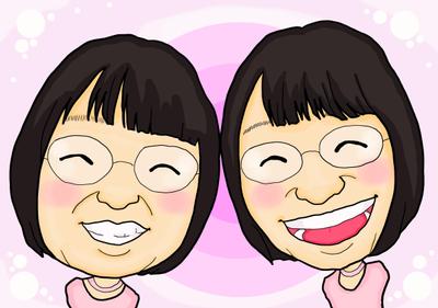 阿佐ヶ谷姉妹を描きました