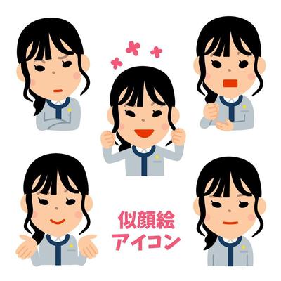 教材に使用する様々なポーズの似顔絵イラスト