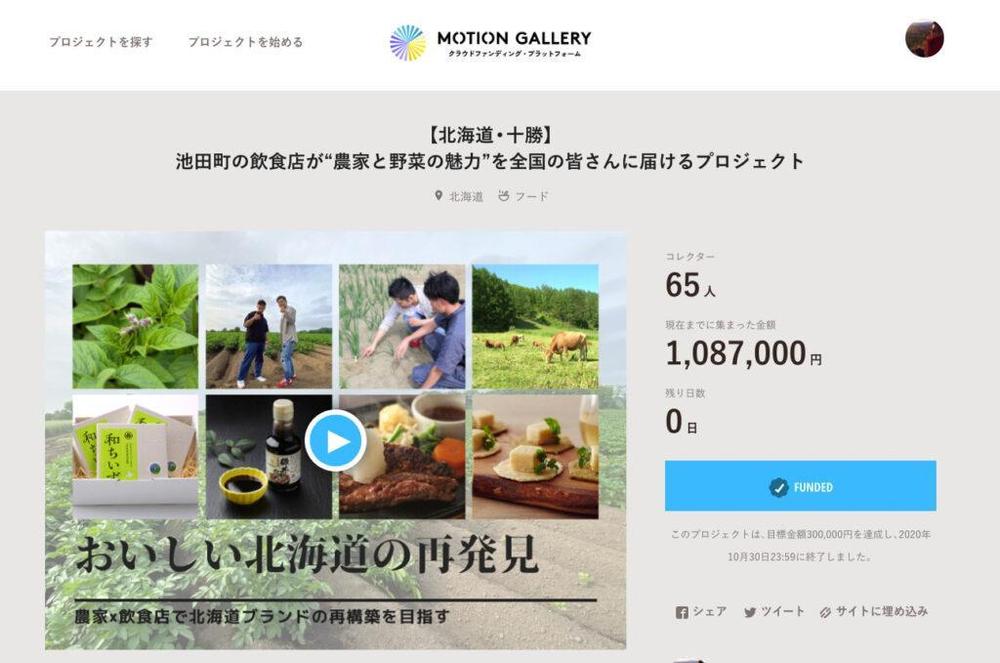 クラウドファンディング100万円達成