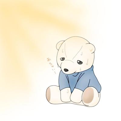 シロクマくんイラスト　猛暑
