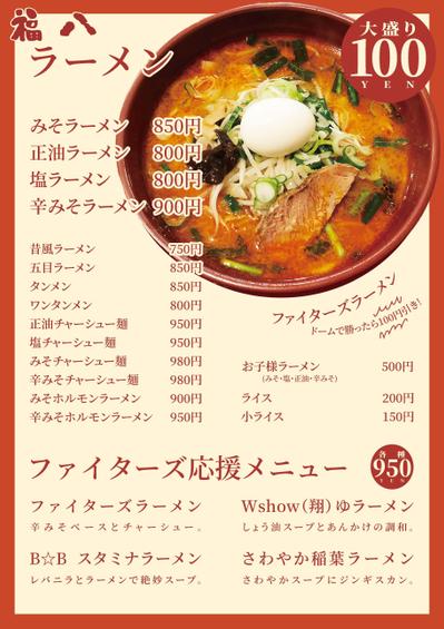 ラーメン屋メニュー表デザイン