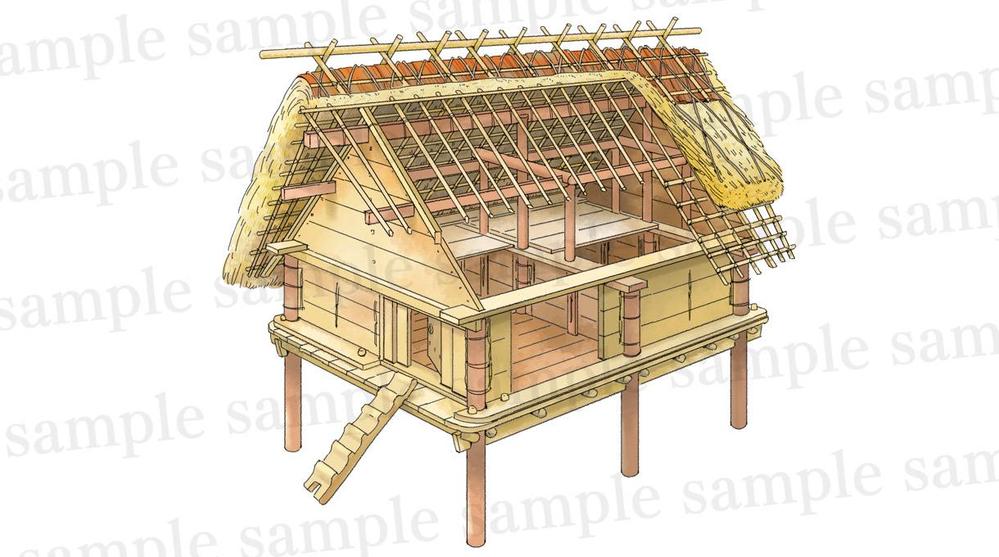 高床式倉庫の解説イラスト - ランサーズ