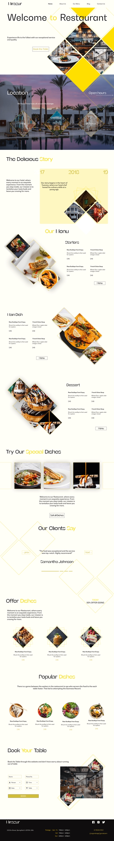 Mirazur Restaurants Landing Page
