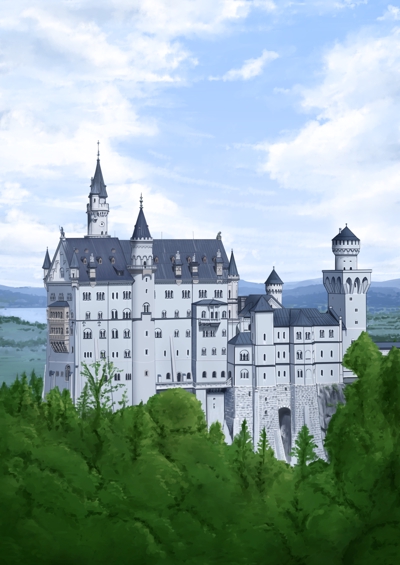 「ノイシュバンシュタイン城」を描きました