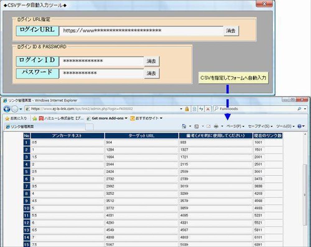 ◆会員制登録ＷＥＢサイトへデータを一括登録ツール