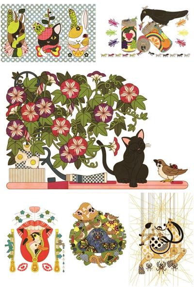 和風ポストカードイラスト集猫と四季他 - ランサーズ