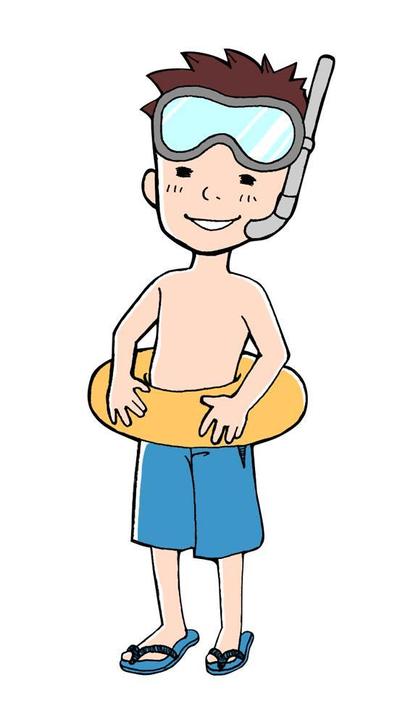 ゴーグル水着の男の子