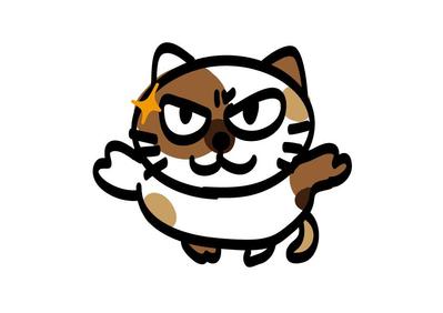 吹き出しセリフ用の生意気なデブネコ