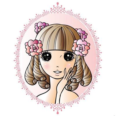 昭和な少女漫画風イラスト