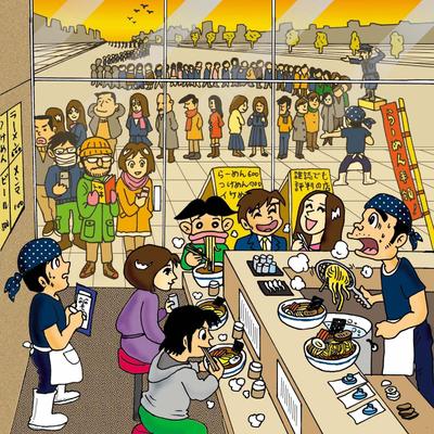 行列のできるラーメン屋