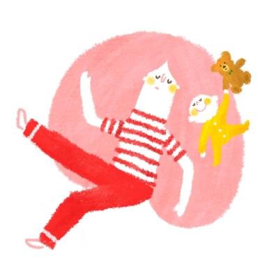 お昼寝のイラストを作成しました