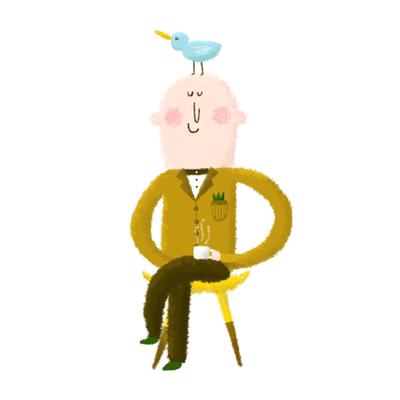 おじさんのイラストを作成しました