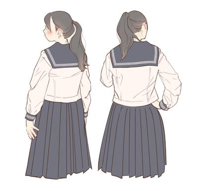 制服のイラストを描きました