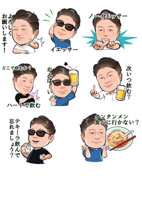 似顔絵でLINEスタンプを制作しました