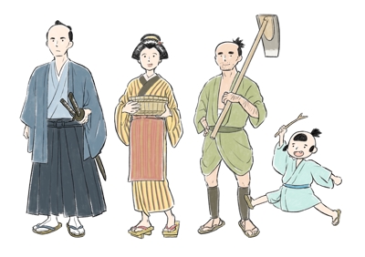 江戸時代の人物イラストを作成しました