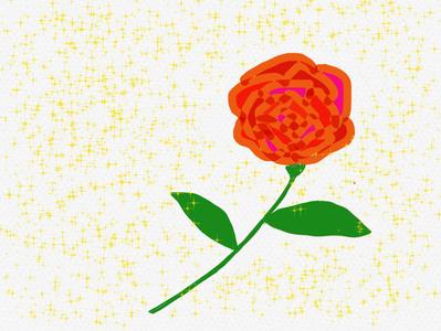 CG アート・一輪の赤い薔薇と、『しおかぜマラソン大会』のプレゼン資料を作成しました