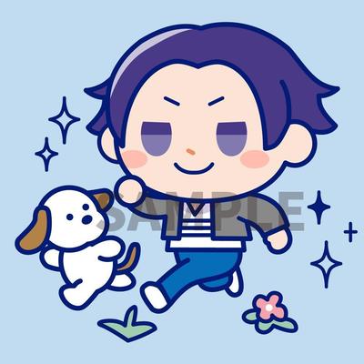 ベクター形式使用ちびキャラデフォルメイラスト背景小物ありのイラストを作成しました