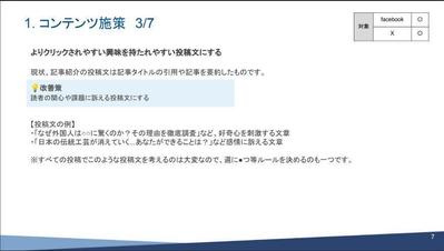 SNSの提案資料の一部を掲載ました
