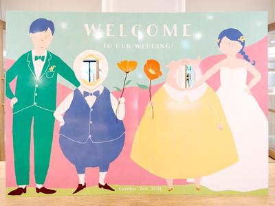 結婚式のウェルカム顔はめパネルを作成しました