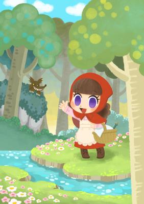 赤ずきんちゃん一枚絵を自主制作しました