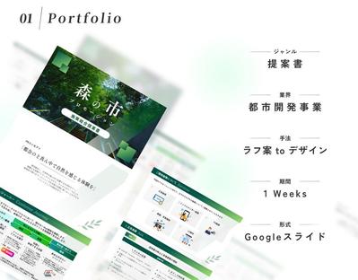 Portfolio②都市開発事業者様ご依頼：提案書スライドを作成いたしました