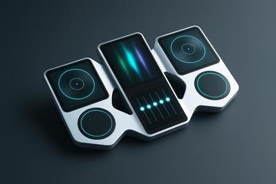ポータブルDJターンテーブルのコンセプトデザインと外観デザインました