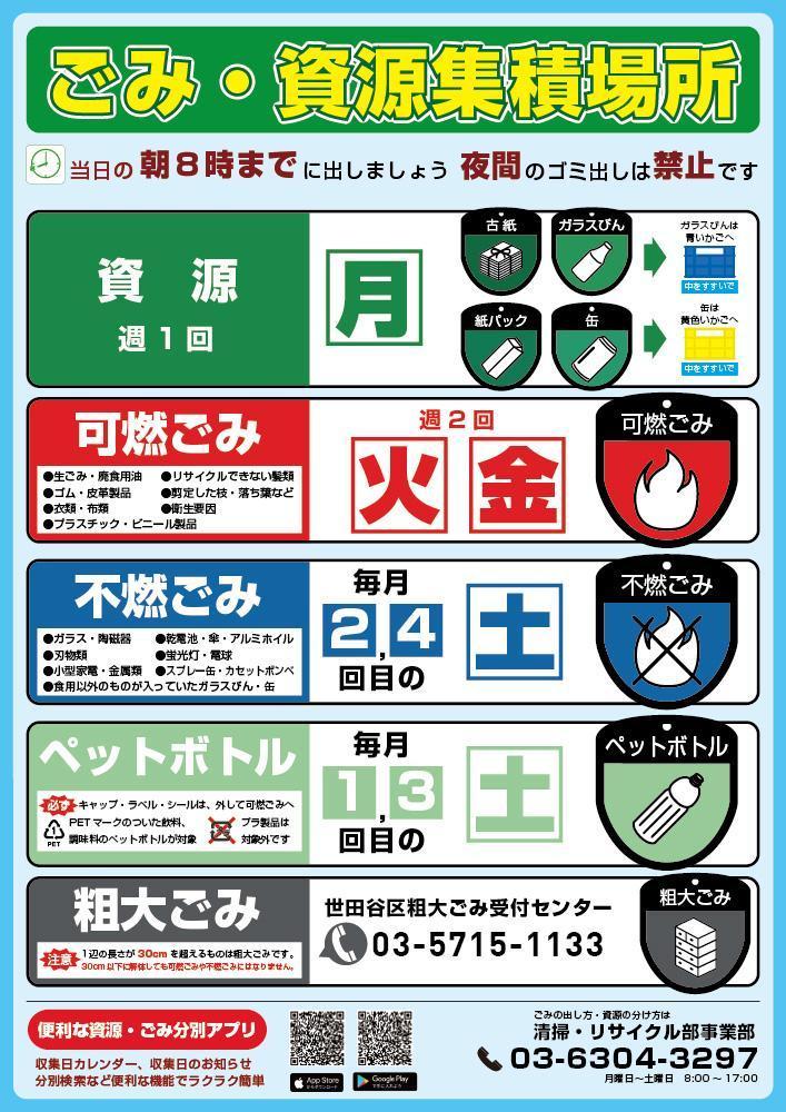 不動産管理会社様より世田谷区の特定地区のゴミ収集日の案内ポスターの作成を依頼されました
