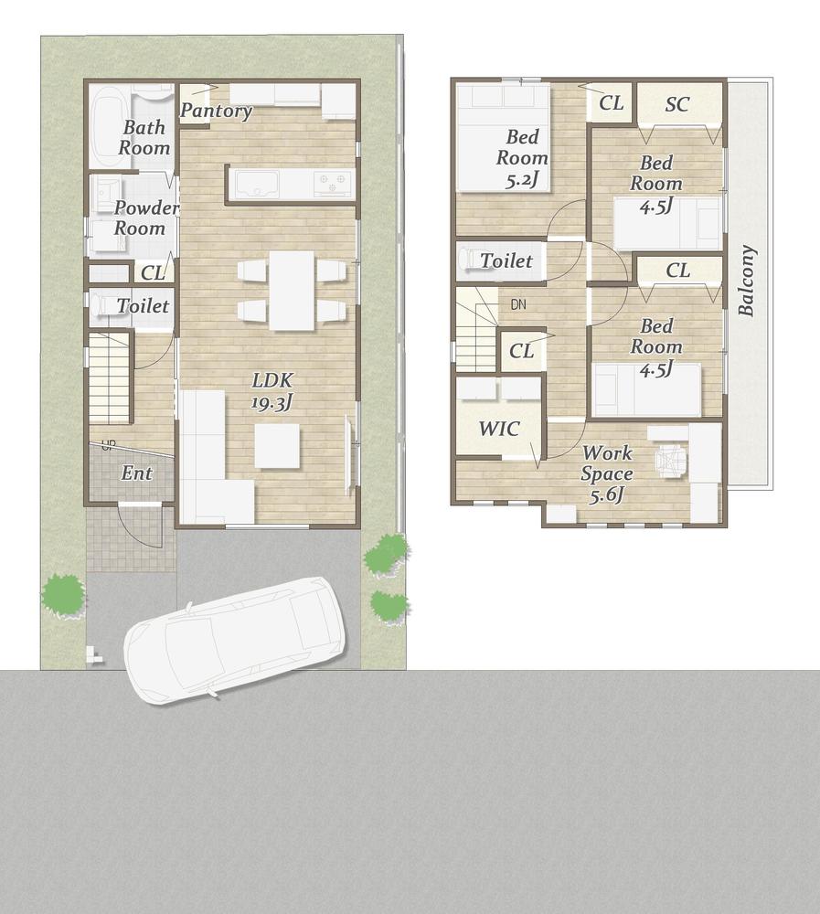 新築戸建て住宅間取り図の作成を行いました