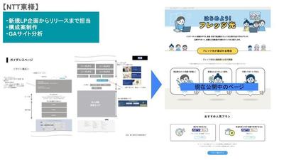 構成案を作成し新規Webページ企画・リリースまで担当しました