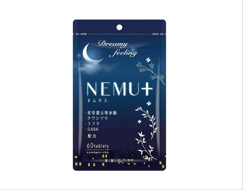 「睡眠サプリNEMU+」のデザインしました