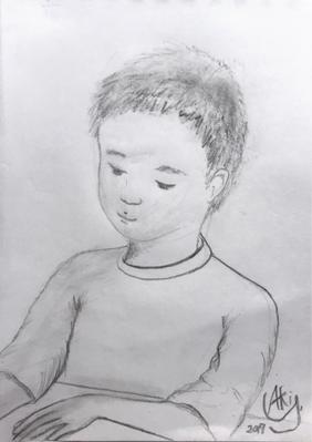 甥っ子を描きました