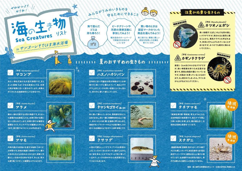 海水浴場及び周辺地域をPRするリーフレットを制作いたしました
