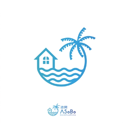 海沿いに位置するゲストハウスのロゴを作成しました