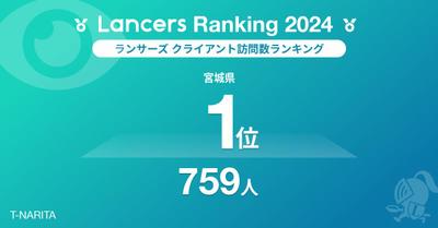 2024年度ランサーランキング【 クライアント訪問数ランキング】宮城県で1位を獲得ました
