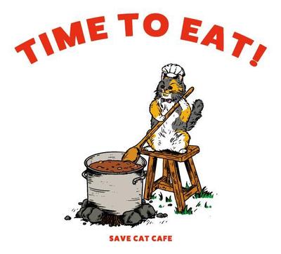 猫カフェSAVE CAT CAFE様のオリジナルTシャツのデザインをしました